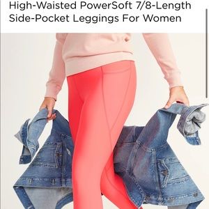 High waisted power soft neon pink leggings